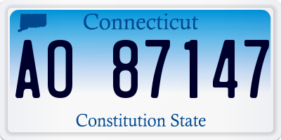 CT license plate AO87147