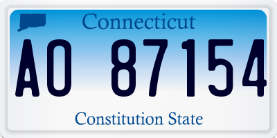 CT license plate AO87154