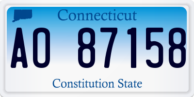 CT license plate AO87158