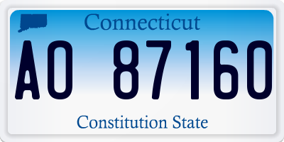 CT license plate AO87160