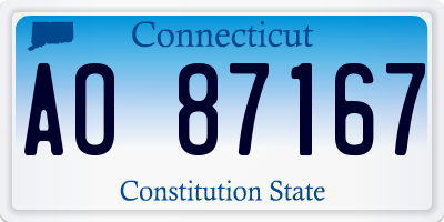 CT license plate AO87167