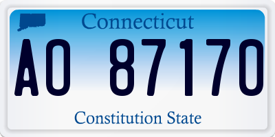 CT license plate AO87170