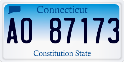 CT license plate AO87173