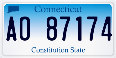 CT license plate AO87174