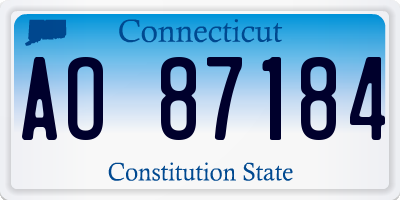 CT license plate AO87184