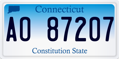 CT license plate AO87207