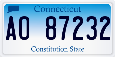 CT license plate AO87232
