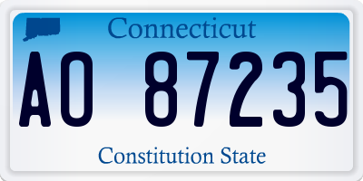 CT license plate AO87235