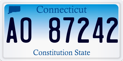 CT license plate AO87242