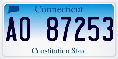 CT license plate AO87253