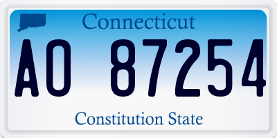 CT license plate AO87254