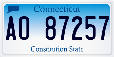 CT license plate AO87257