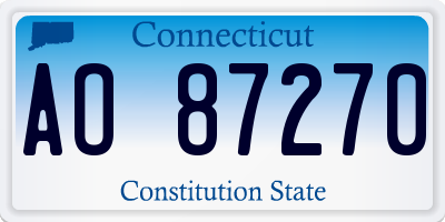 CT license plate AO87270