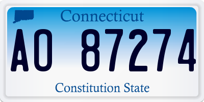 CT license plate AO87274