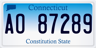 CT license plate AO87289