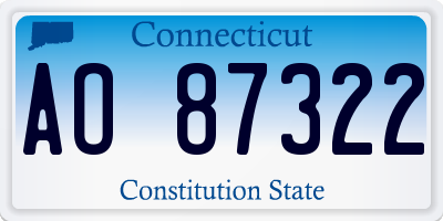 CT license plate AO87322