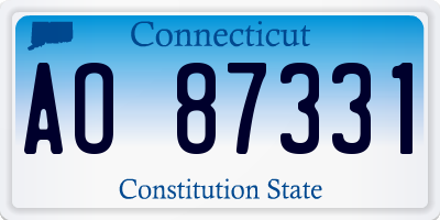 CT license plate AO87331