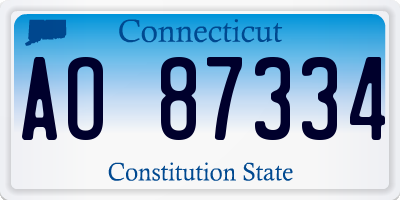 CT license plate AO87334