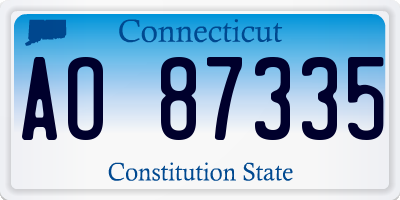 CT license plate AO87335