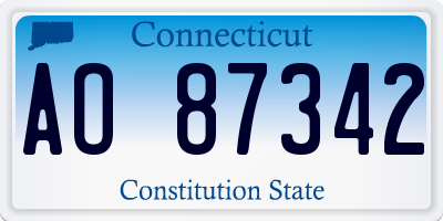 CT license plate AO87342