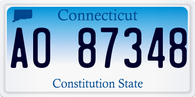 CT license plate AO87348