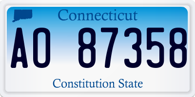 CT license plate AO87358