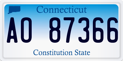 CT license plate AO87366