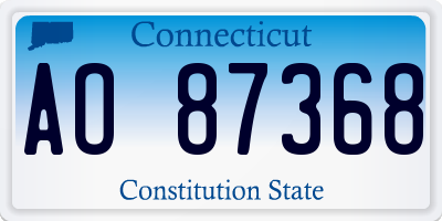 CT license plate AO87368