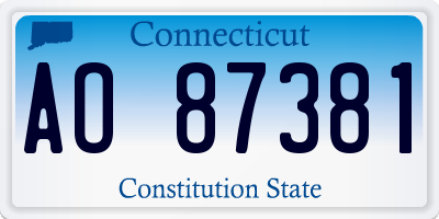 CT license plate AO87381