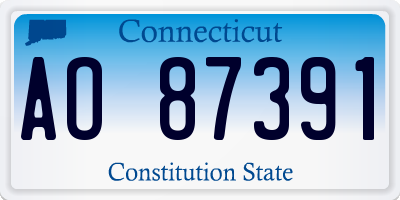 CT license plate AO87391