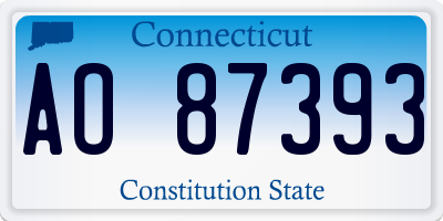 CT license plate AO87393
