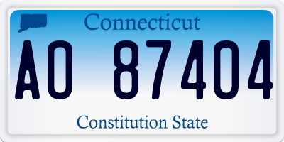 CT license plate AO87404