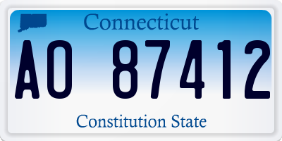 CT license plate AO87412