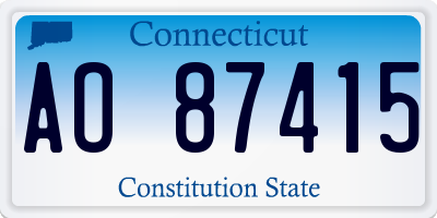 CT license plate AO87415