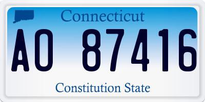 CT license plate AO87416