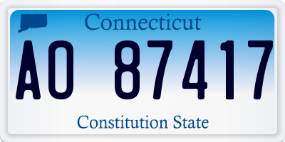 CT license plate AO87417