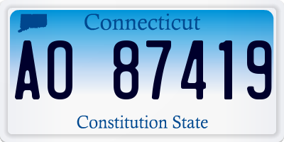 CT license plate AO87419