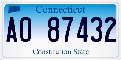 CT license plate AO87432