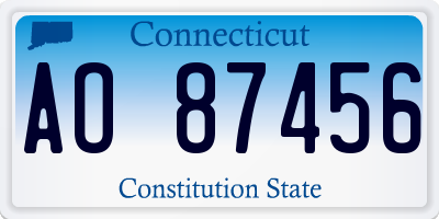 CT license plate AO87456