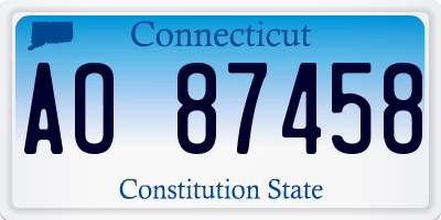 CT license plate AO87458