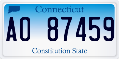 CT license plate AO87459