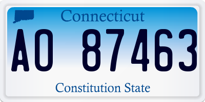 CT license plate AO87463