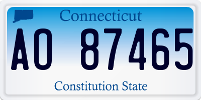 CT license plate AO87465