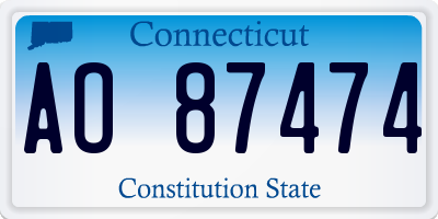 CT license plate AO87474
