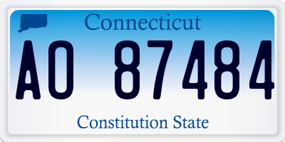 CT license plate AO87484
