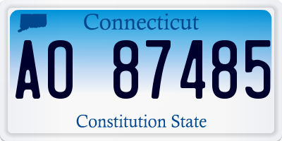 CT license plate AO87485