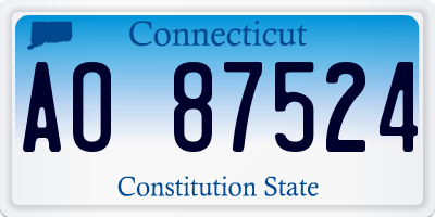 CT license plate AO87524