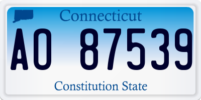CT license plate AO87539