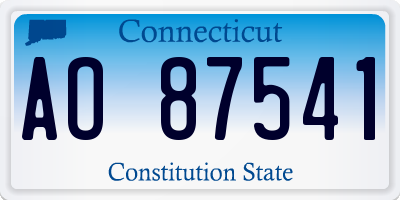 CT license plate AO87541