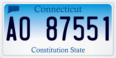 CT license plate AO87551